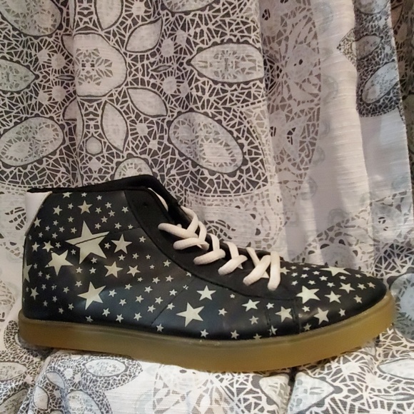 Glow in the dark Stars black sneakers white laces - Picture 3 of 8